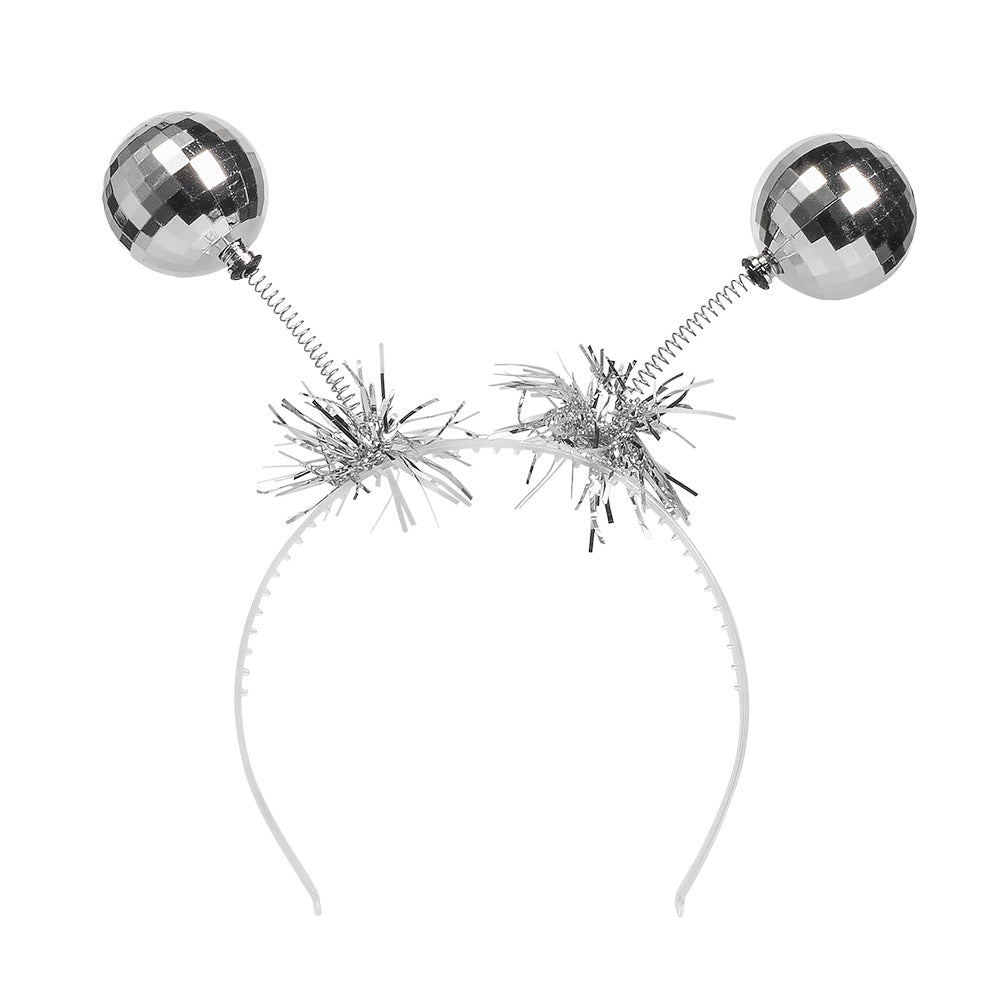 Serre-tête Disco Boules à Facettes Argentées - Accessoire Fête