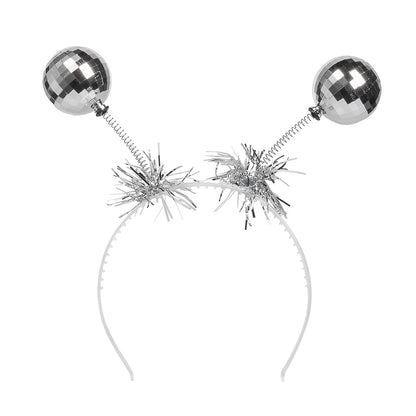 Serre-tête Disco Boules à Facettes Argentées - Accessoire Fête