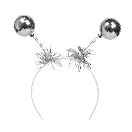 Serre-tête Disco Boules à Facettes Argentées - Accessoire Fête