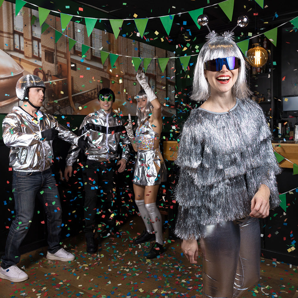 Serre-tête Disco Boules à Facettes Argentées - Accessoire Fête