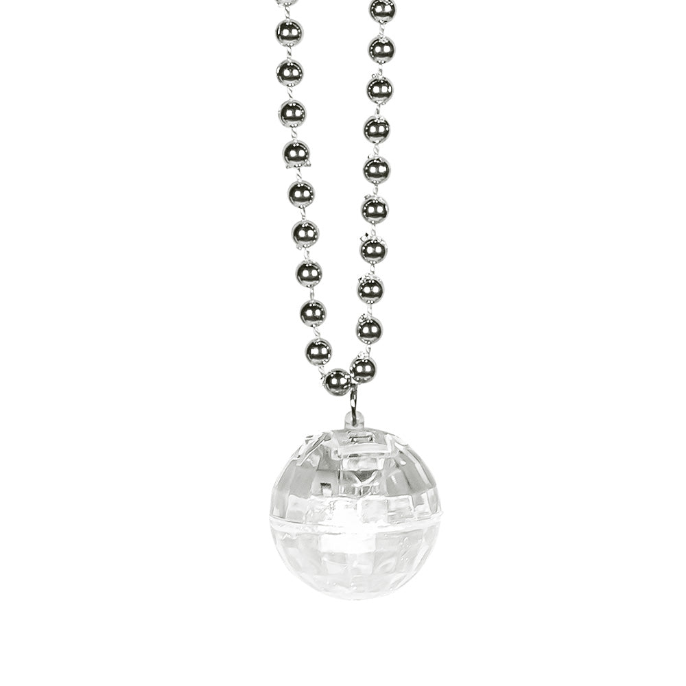 Collier LED Disco Boule Miroir - Accessoire Fête Lumineux
