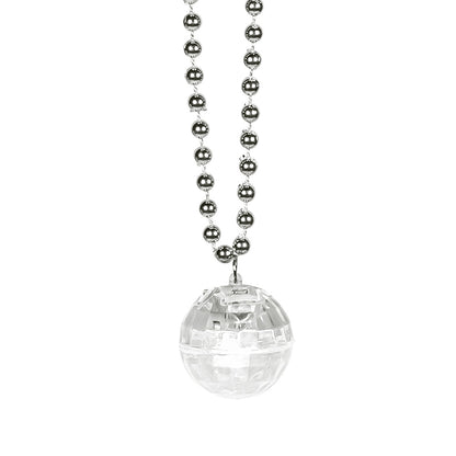 Collier LED Disco Boule Miroir - Accessoire Fête Lumineux