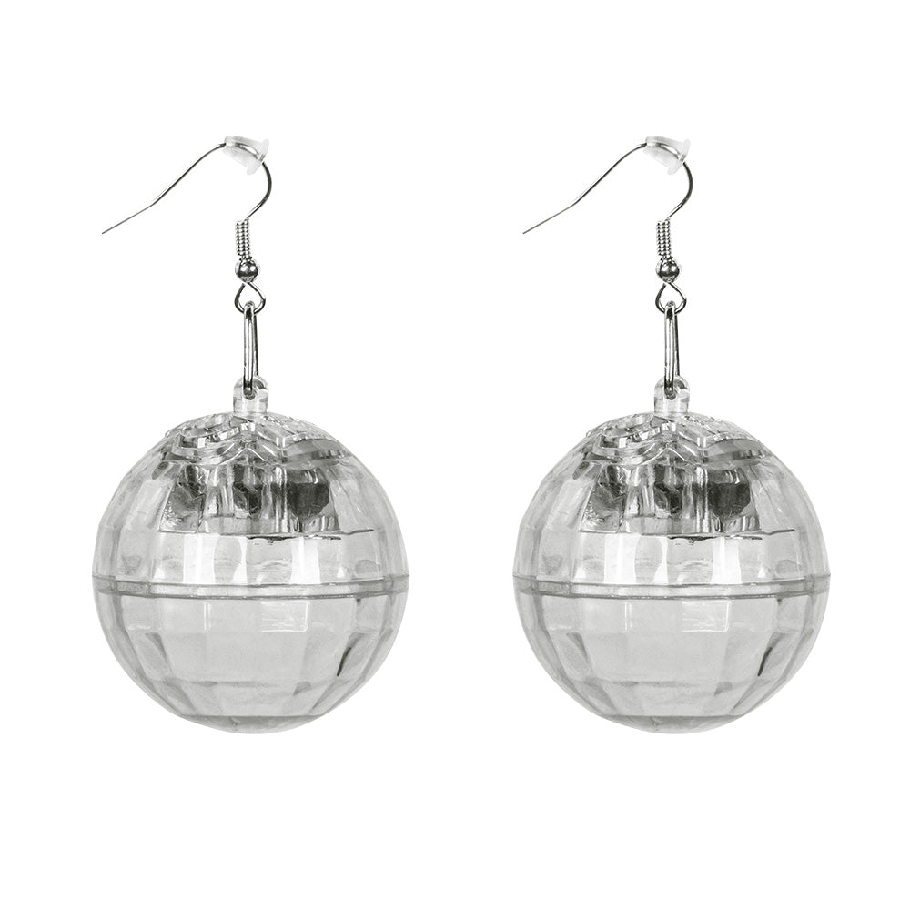 Boucles d'Oreilles Boule Disco Lumineuses LED - Accessoire Fête