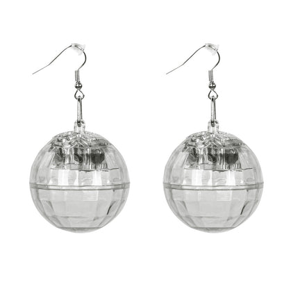 Boucles d'Oreilles Boule Disco Lumineuses LED - Accessoire Fête