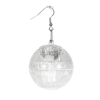 Boucles d'Oreilles Boule Disco Lumineuses LED - Accessoire Fête