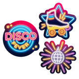 Décoration Disco Fever - Pack 3 Ballons Néon Lumineux