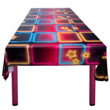 Nappe Disco Néon 130x180cm - Décoration Table Fête Rétro