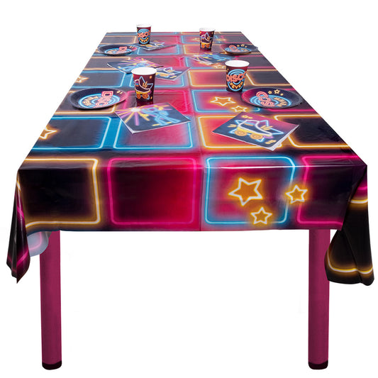 Nappe Disco Néon 130x180cm - Décoration Fête Années 70