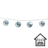 Guirlande Boules à Facettes Disco - 10 Boules Miroir Argentées