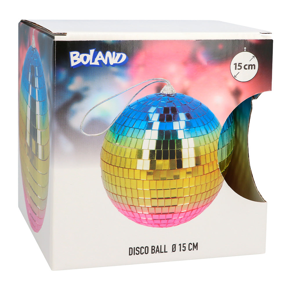Boule à Facettes Disco Arc-en-Ciel 15 cm - Accessoire Fête Brillant