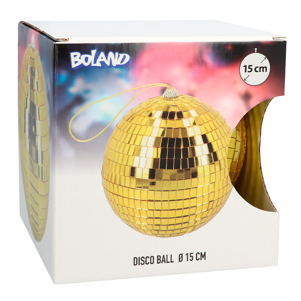 Boule Disco Dorée 15 cm - Accessoire de Fête Rétro