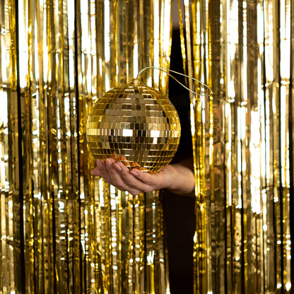 Boule Disco Dorée 15 cm - Accessoire de Fête Rétro