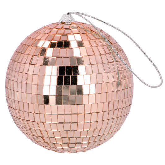 Boule Disco Rose 15 cm - Accessoire Soirée Disco Rétro