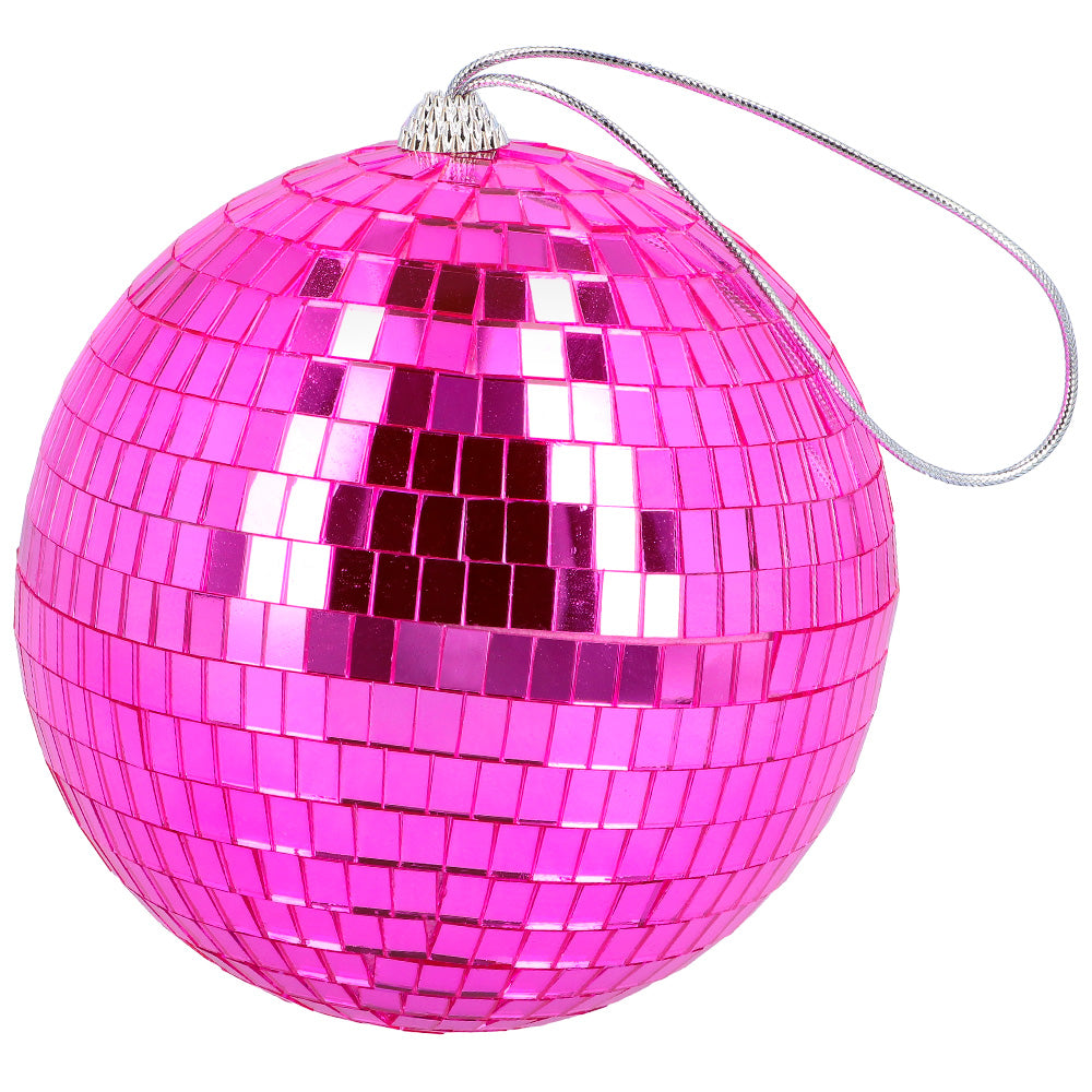 Boule Disco Pailletée Rose 15 cm - Accessoire Fête Scintillant