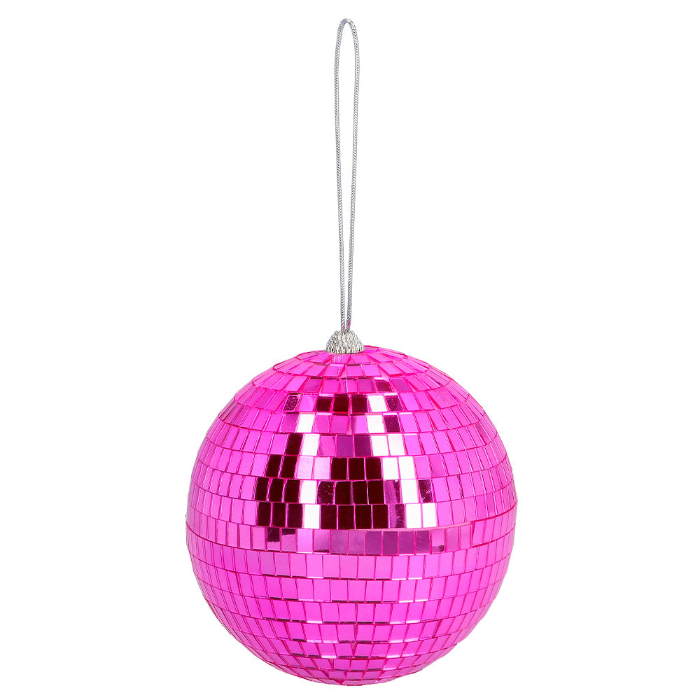 Boule Disco Pailletée Rose 15 cm - Accessoire Fête Scintillant
