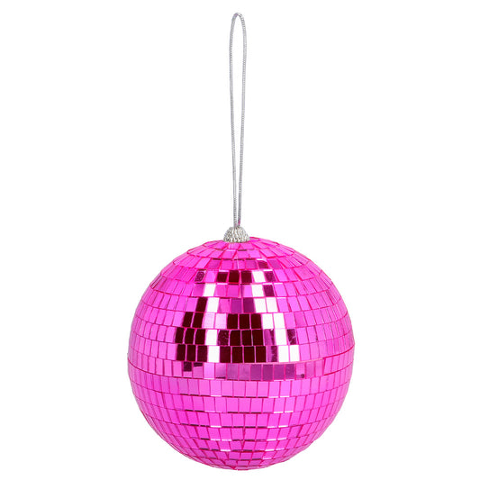 Boule Disco Pailletée Rose 15 cm - Accessoire Fête Scintillant