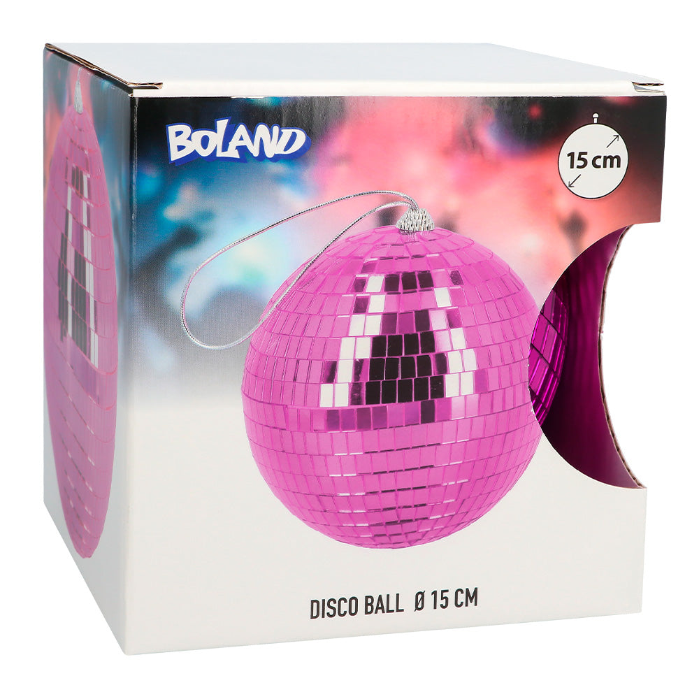 Boule Disco Pailletée Rose 15 cm - Accessoire Fête Scintillant