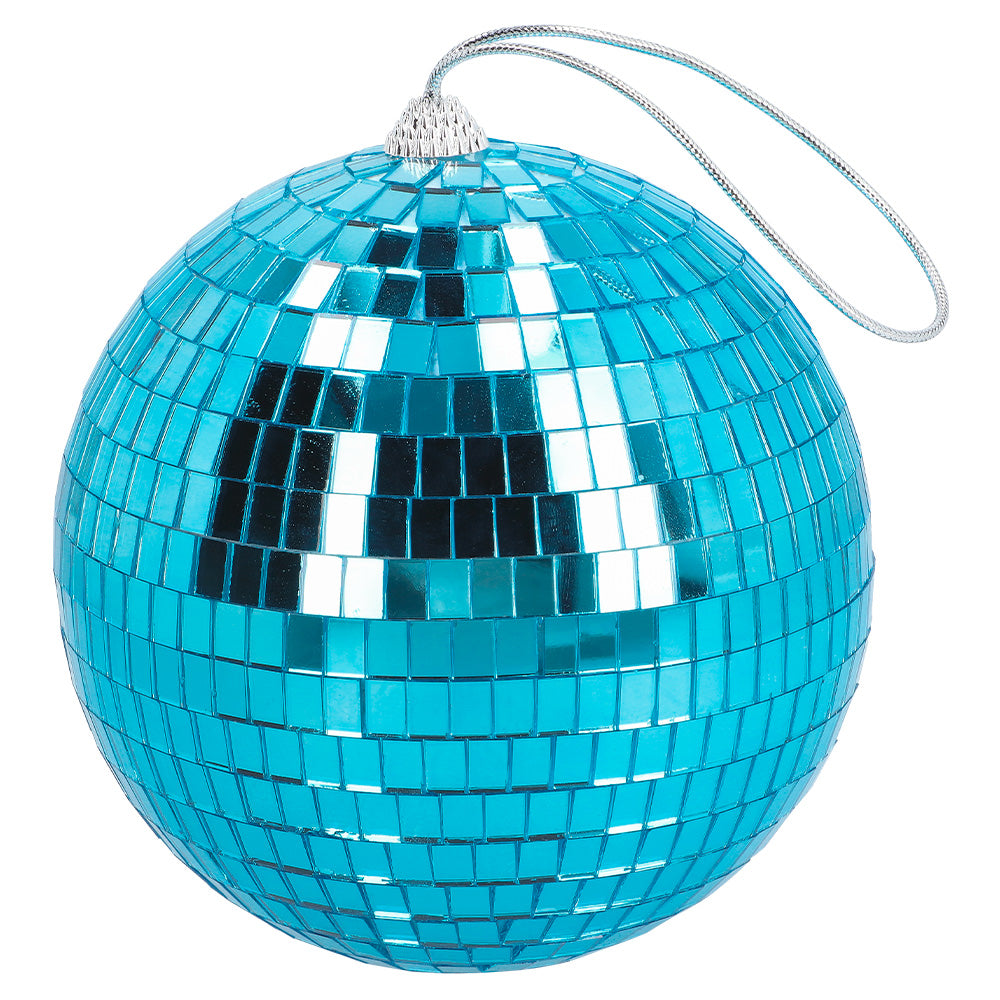 Boule Disco 15 cm Turquoise - Décoration Soirée Rétro
