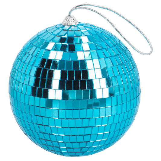 Boule Disco 15 cm Turquoise - Décoration Soirée Rétro