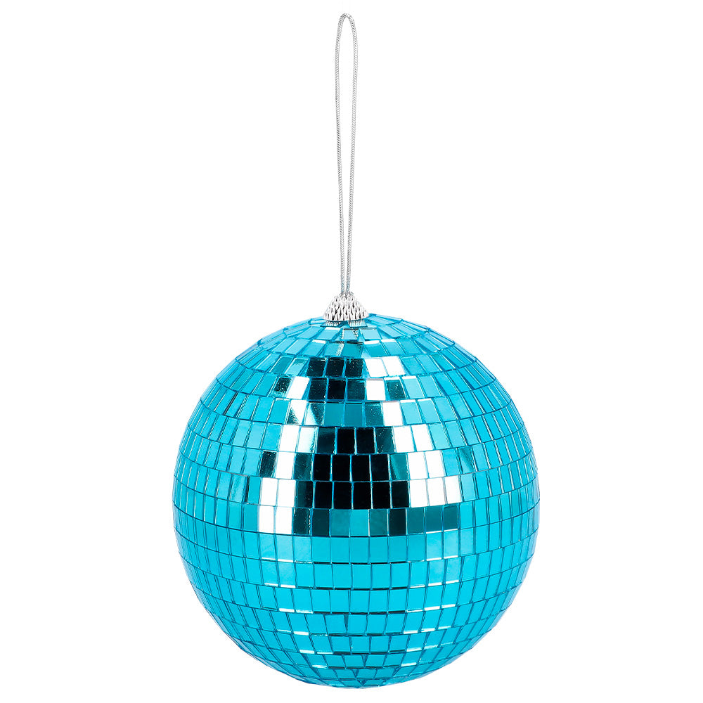 Boule Disco 15 cm Turquoise - Décoration Soirée Rétro