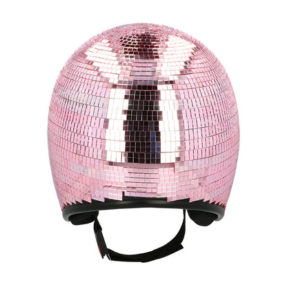 Casque Disco Boule à Facettes Rose Pailleté - Accessoire Fête