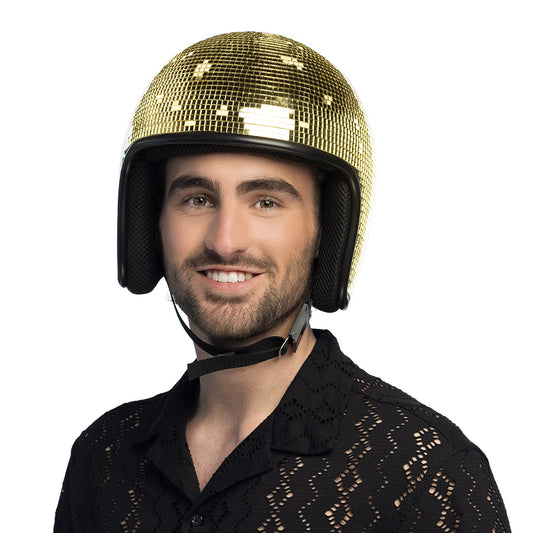 Casque Disco Doré avec Oreillettes - Accessoire Fête Année 70