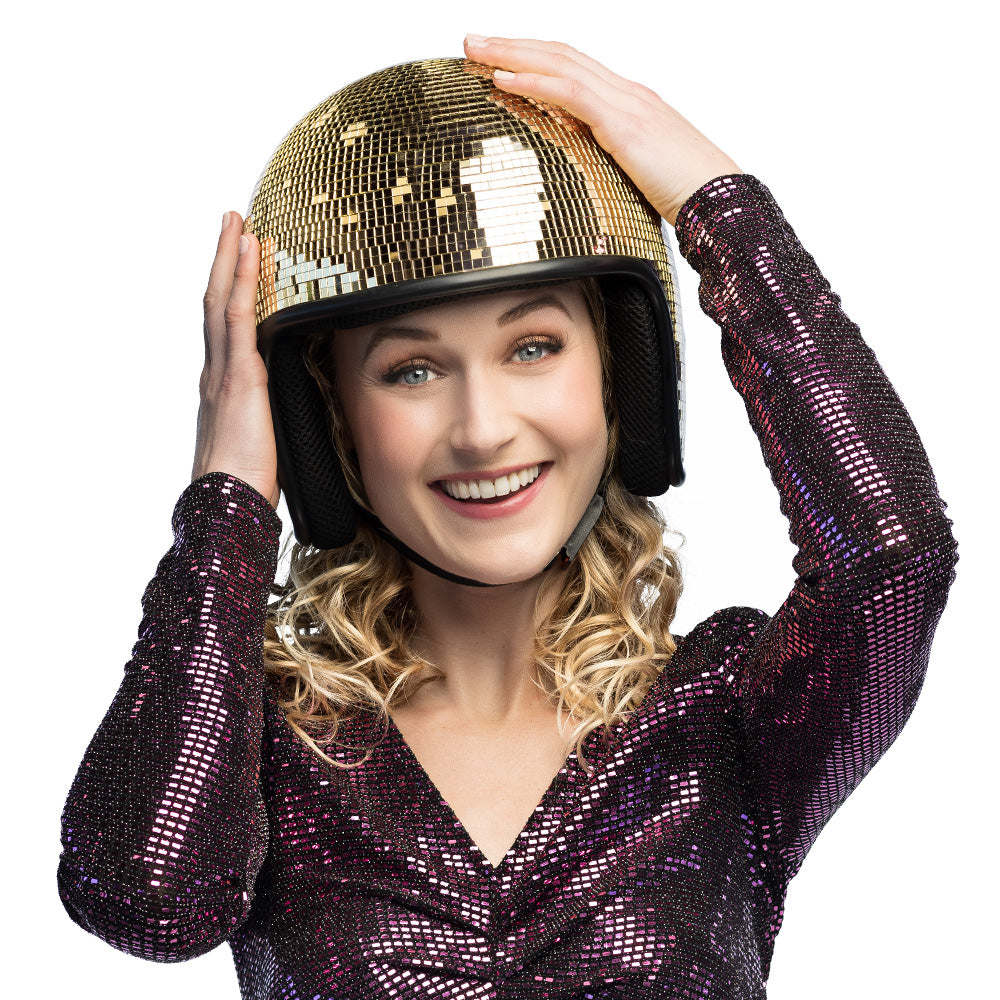Casque Disco Doré avec Oreillettes - Accessoire Fête Année 70