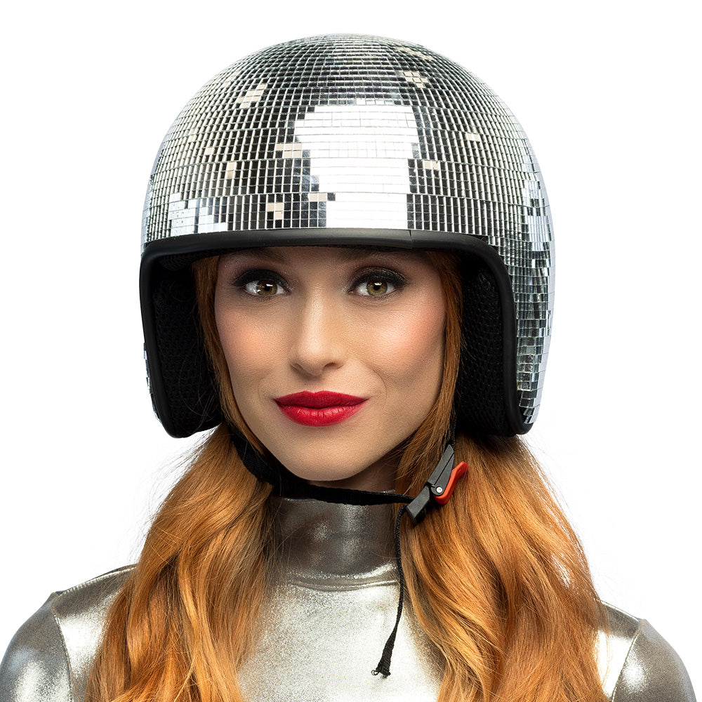 Casque Disco Boule à Facettes Argenté - Accessoire Fête Années 70