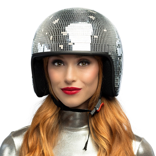 Casque Disco Boule à Facettes Argenté - Accessoire Fête Années 70