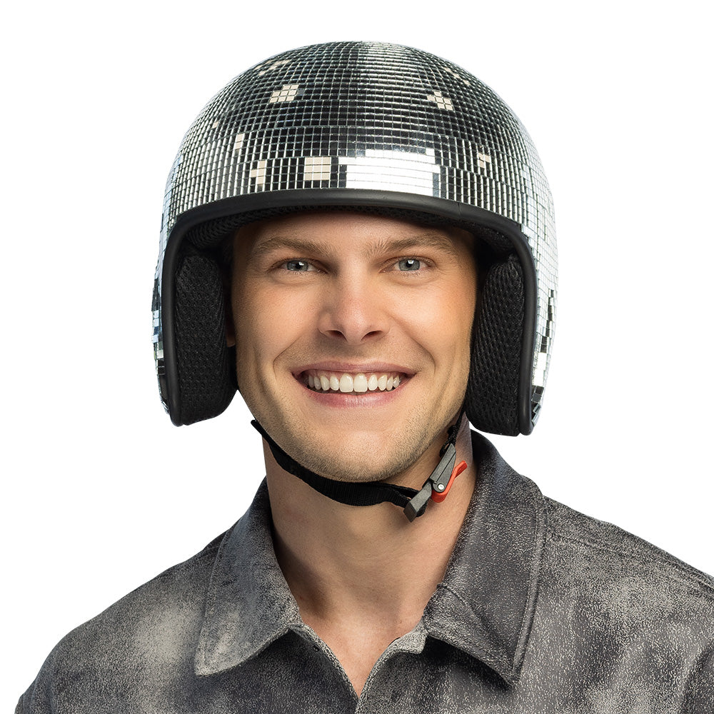Casque Disco Boule à Facettes Argenté - Accessoire Fête Années 70