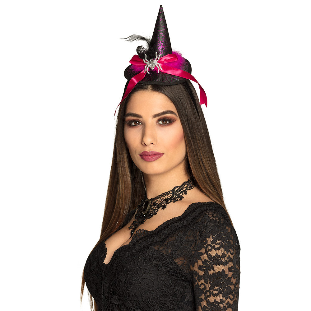 Serre-tête Sorcière Witch Hat avec Toile d'Araignée - 4 Coloris