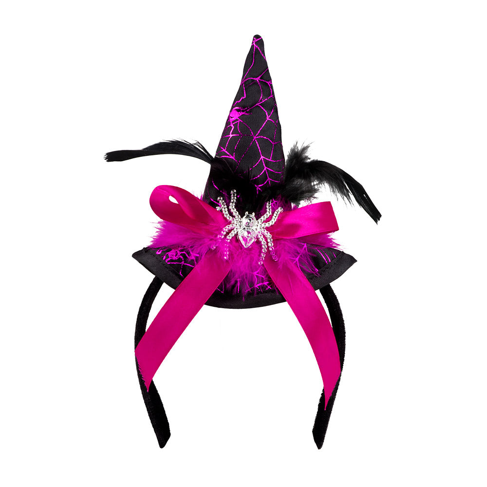 Serre-tête Sorcière Witch Hat avec Toile d'Araignée - 4 Coloris