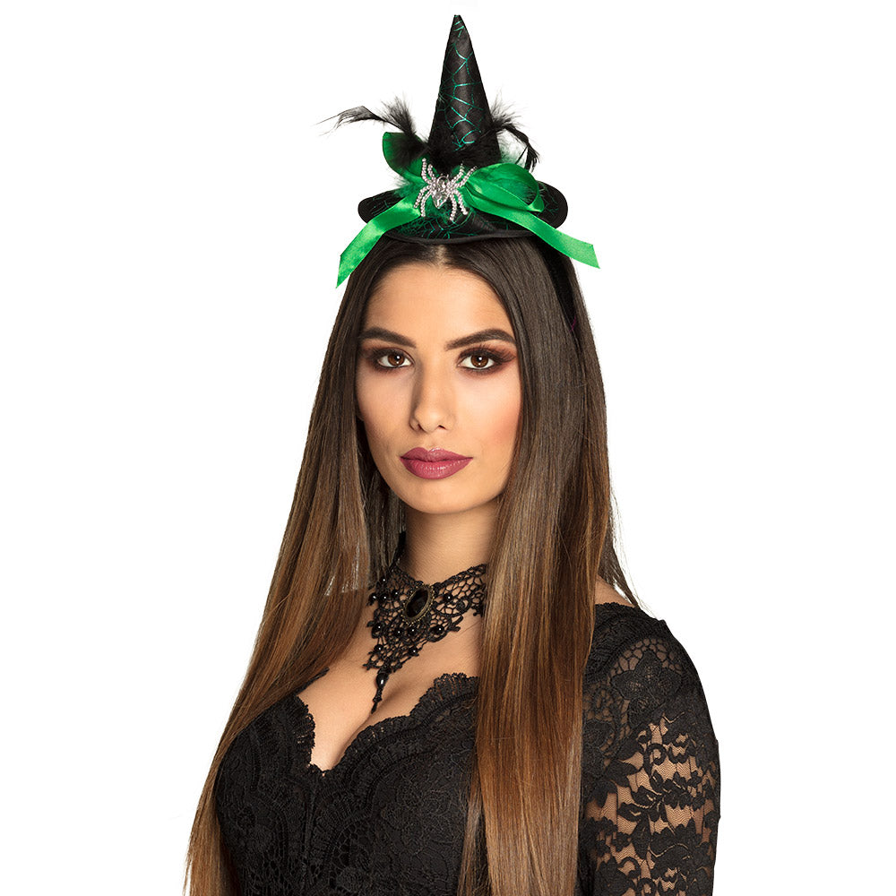Serre-tête Sorcière Witch Hat avec Toile d'Araignée - 4 Coloris
