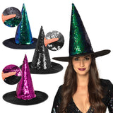 Chapeau de Sorcière Sequin Pailleté Couleurs Irisées