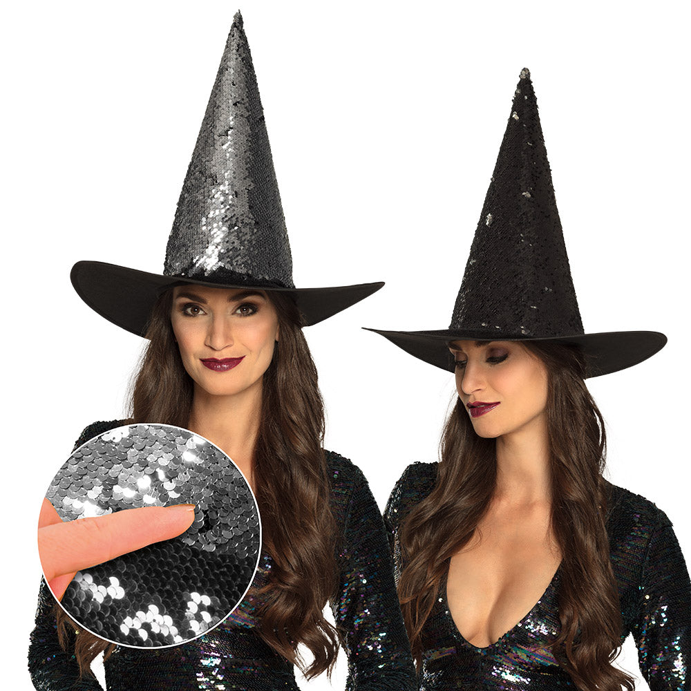 Chapeau de Sorcière Sequin Pailleté Couleurs Irisées