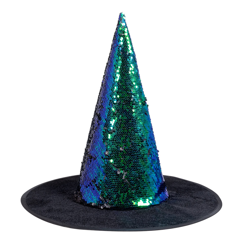 Chapeau de Sorcière Sequin Pailleté Couleurs Irisées