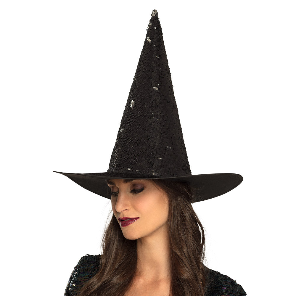 Chapeau de Sorcière Sequin Pailleté Couleurs Irisées