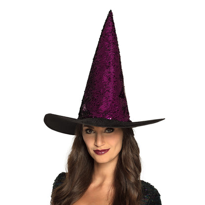 Chapeau de Sorcière Sequin Pailleté Couleurs Irisées