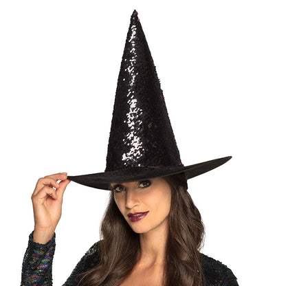 Chapeau de Sorcière Sequin Pailleté Couleurs Irisées