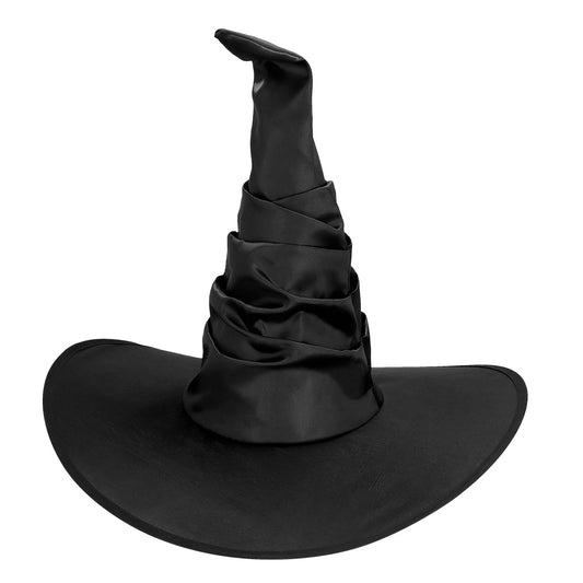 Chapeau de Sorcière Noir Froissé - Accessoire Déguisement Halloween