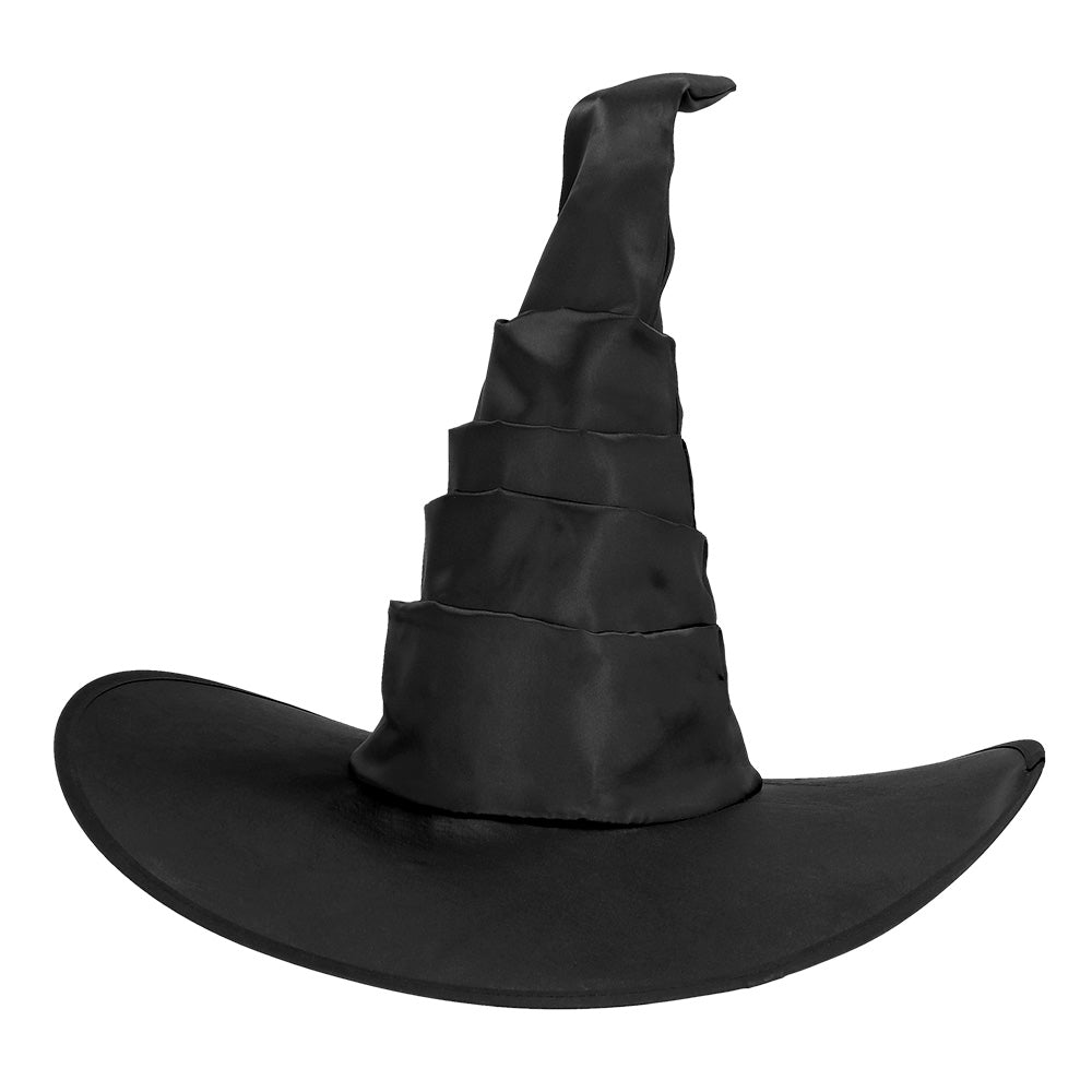 Chapeau de Sorcière Noir Froissé - Accessoire Déguisement Halloween