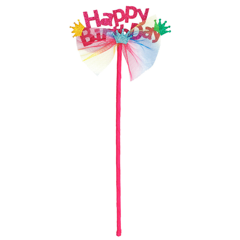 Set Anniversaire Enfant Rose - Robe Tutu, Serre-tête et Baguette Magique