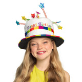 Chapeau Gâteau d'Anniversaire Coloré avec Étoiles - Déguisement Fête