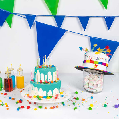 Chapeau Gâteau d'Anniversaire Coloré avec Étoiles - Déguisement Fête