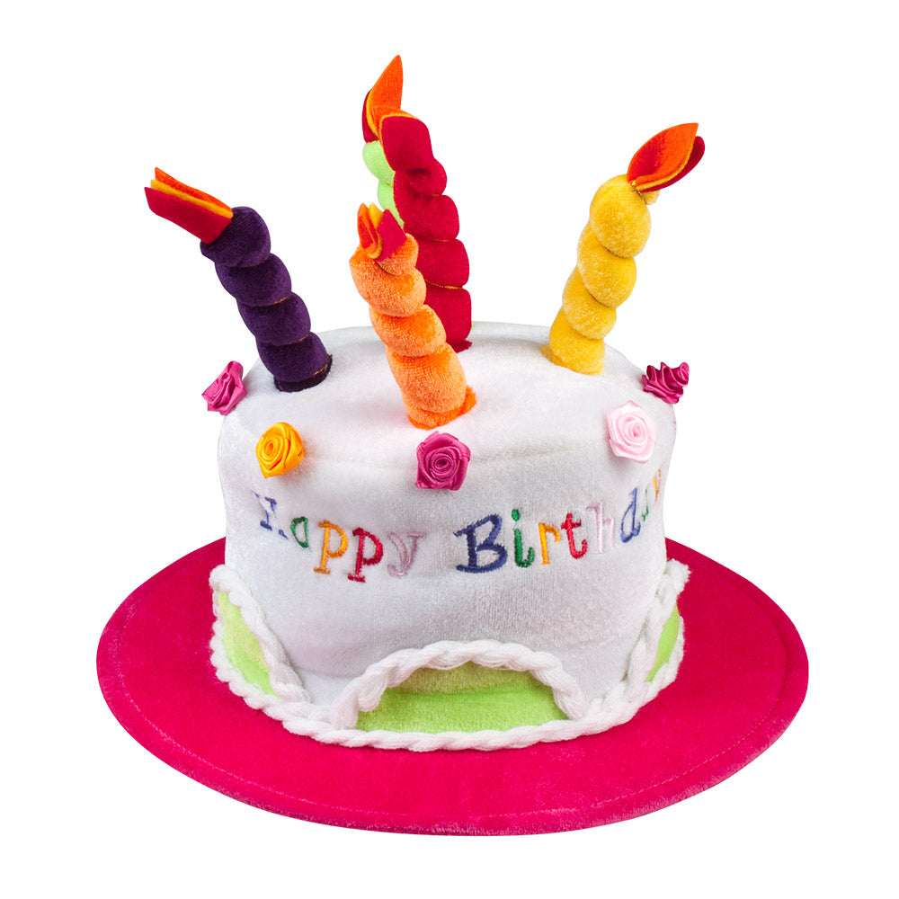 Chapeau Gâteau d'Anniversaire Coloré avec Bougies - Déguisement Fête