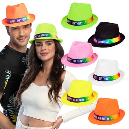 Chapeau Paillettes Happy Birthday - 7 Couleurs Brillantes