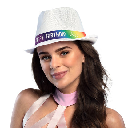 Chapeau Paillettes Happy Birthday - 7 Couleurs Brillantes