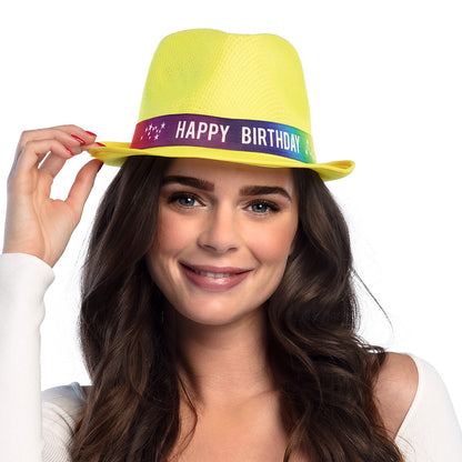 Chapeau Paillettes Happy Birthday - 7 Couleurs Brillantes