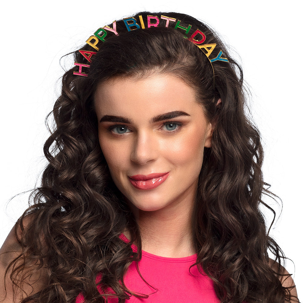 Serre-tête Happy Birthday Coloré - Accessoire Fête Anniversaire