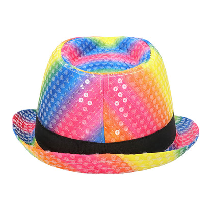 Chapeau Paillettes Arc-en-ciel Happy Birthday - Fête